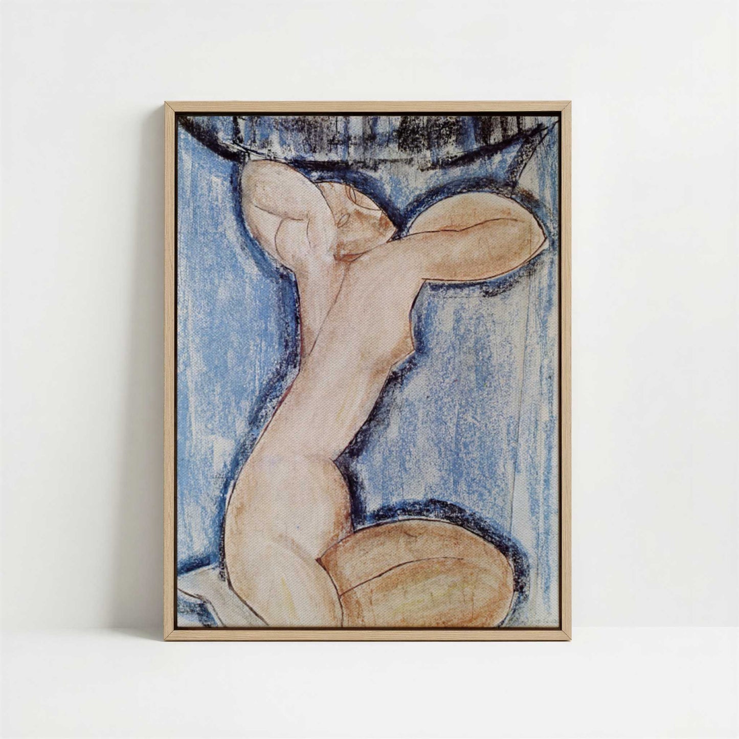 Framed Canvas - Framed canvas in oak color frame