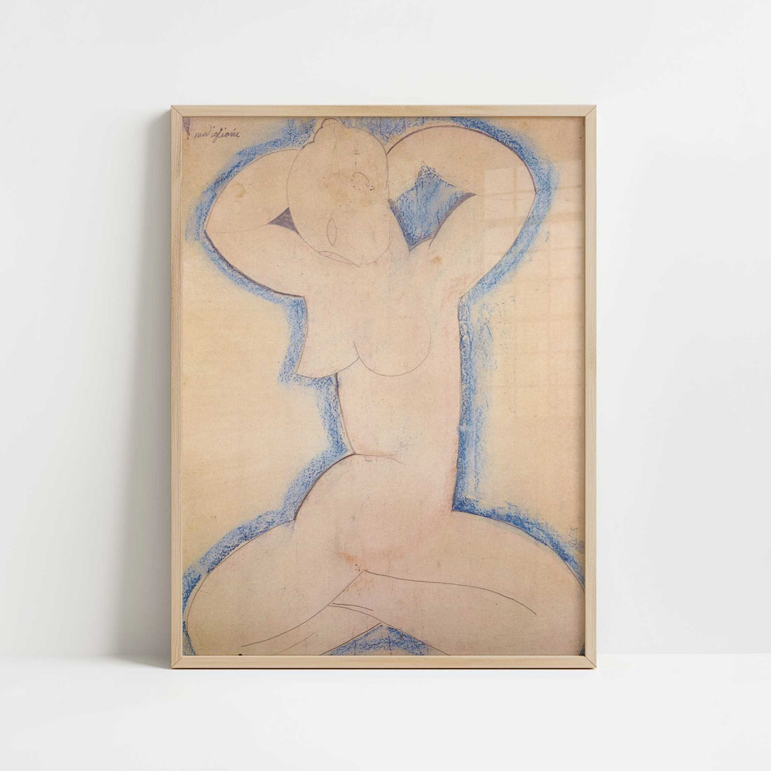 Caryatid (1913) by Amedeo Modigliani – Art Print - Art print in oak frame