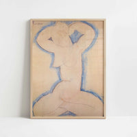 Caryatid (1913) by Amedeo Modigliani – Art Print - Art print in oak frame