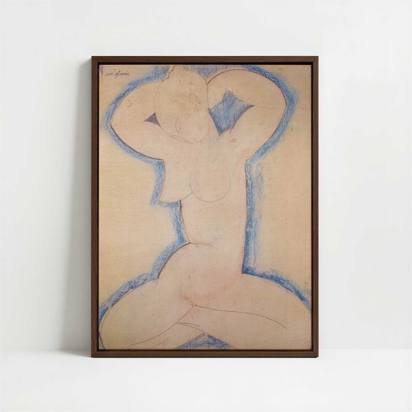Framed Canvas - Framed canvas in dark wood color frame