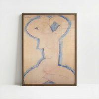 Caryatid (1913) by Amedeo Modigliani – Art Print - Art print in dark wood frame