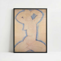 Caryatid (1913) by Amedeo Modigliani – Art Print - Art print in black frame