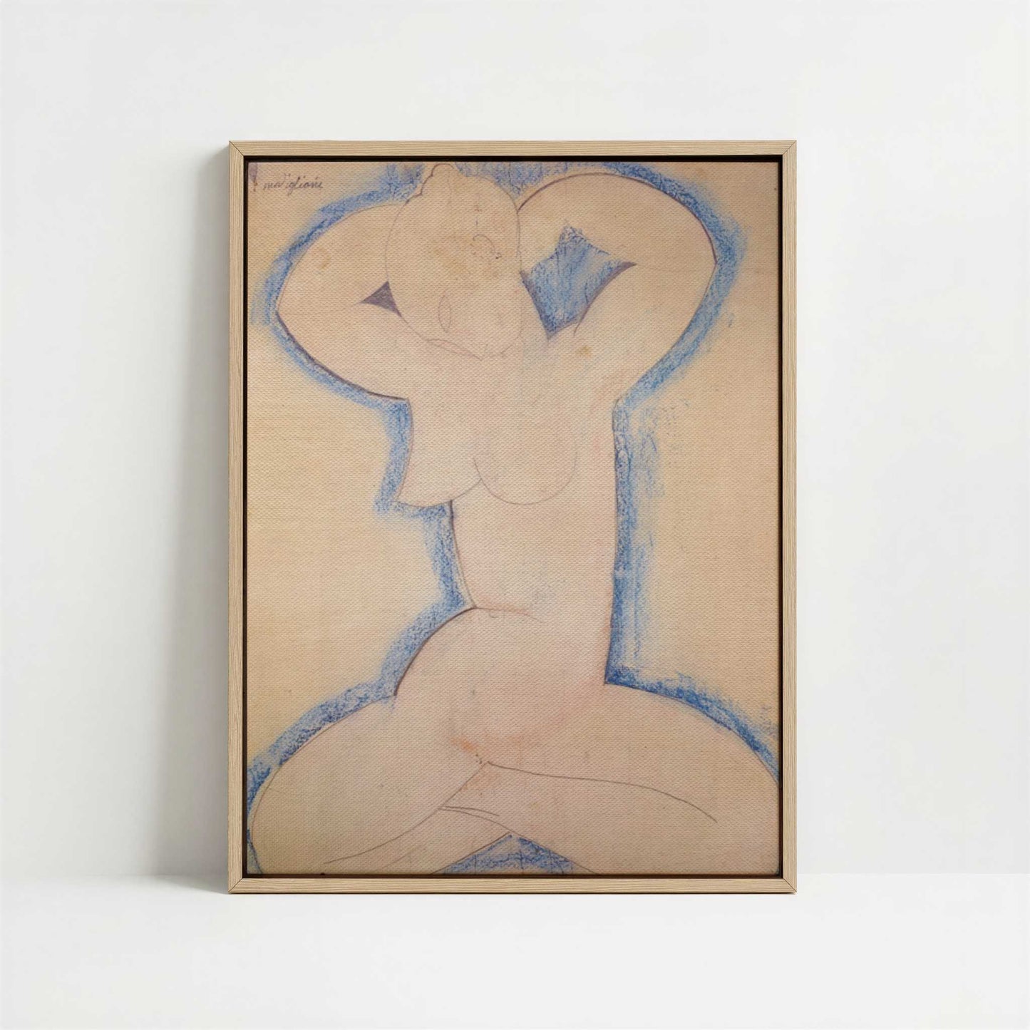 Framed Canvas - Framed canvas in oak color frame