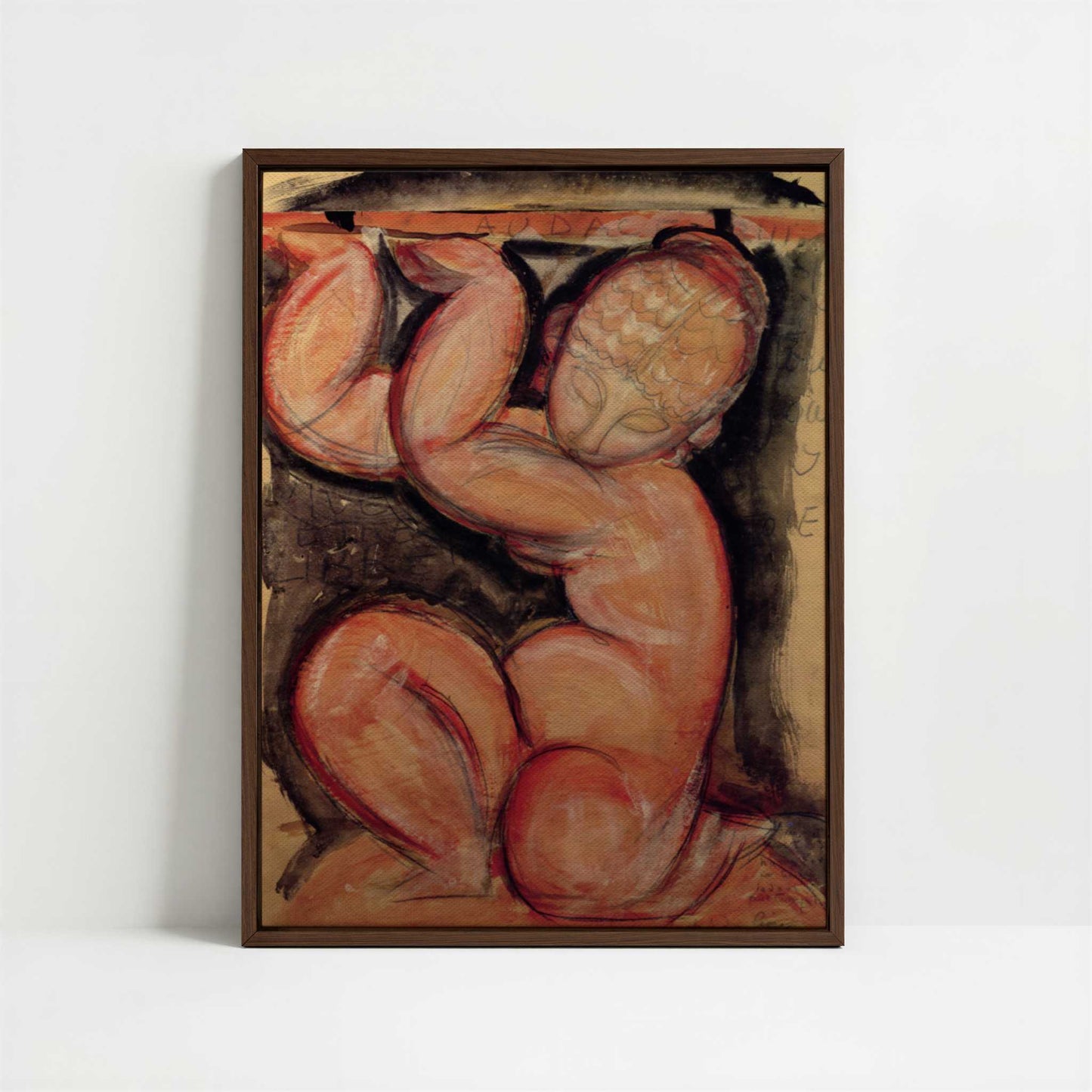 Framed Canvas - Framed canvas in dark wood color frame