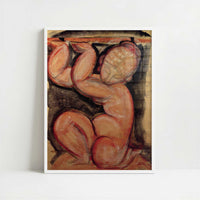 Caryatid (Audace) (1913) by Amedeo Modigliani – Art Print - Art print in white frame