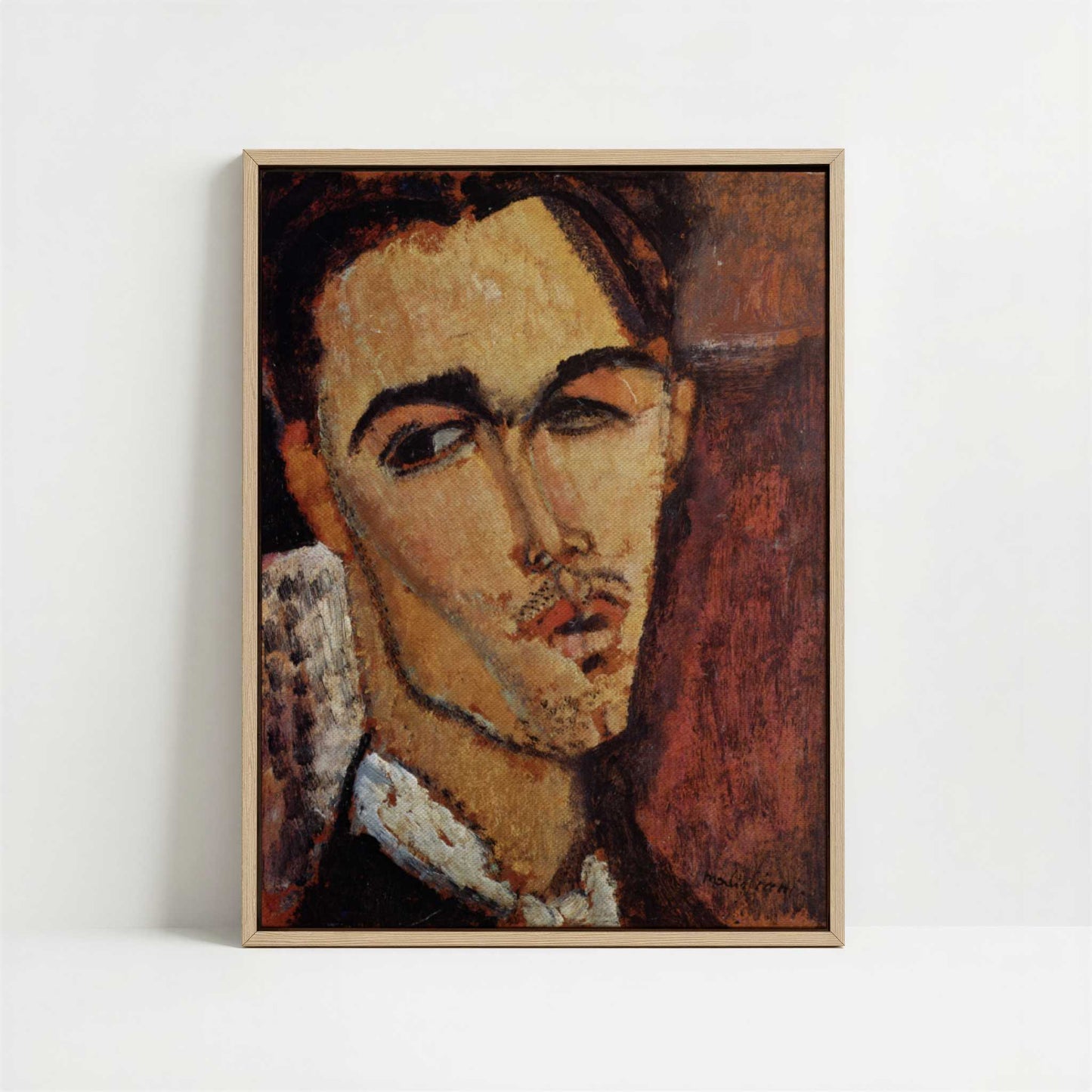 Framed Canvas - Framed canvas in oak color frame