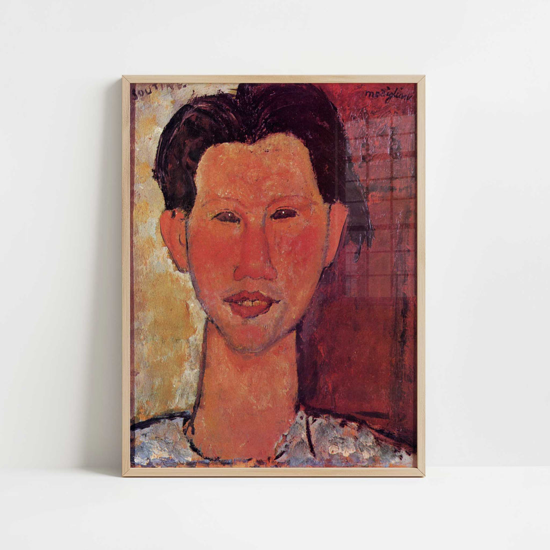 Chaime Soutine (1915) by Amedeo Modigliani – Art Print - Art print in oak frame
