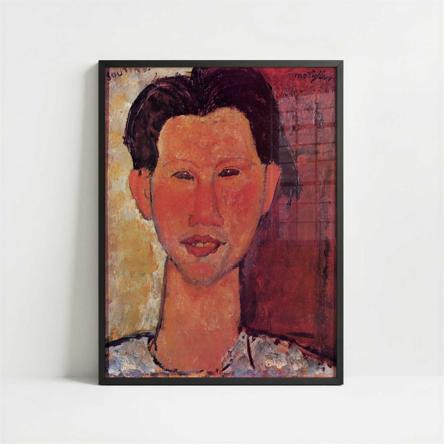 Chaime Soutine (1915) by Amedeo Modigliani – Art Print - Art print in black frame