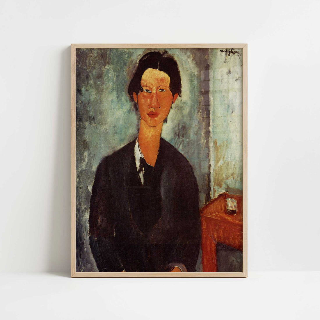 Chaime Soutine (1916–17) by Amedeo Modigliani – Art Print - Art print in oak frame