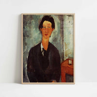 Chaime Soutine (1916–17) by Amedeo Modigliani – Art Print - Art print in oak frame