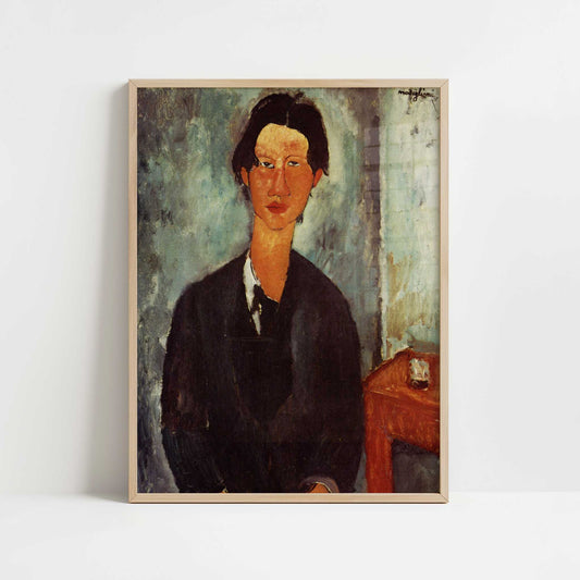 Chaime Soutine (1916–17) by Amedeo Modigliani – Art Print - Art print in oak frame