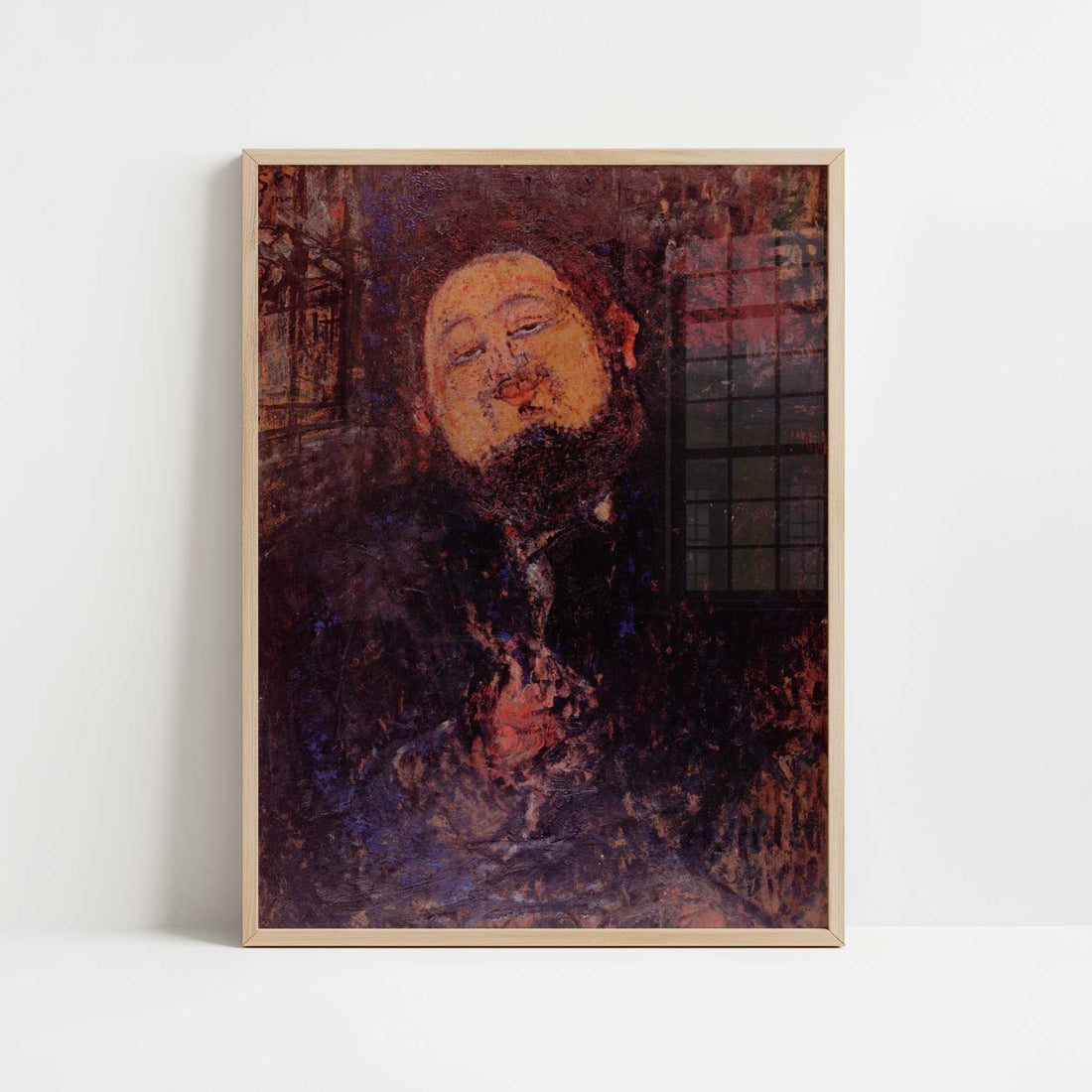 Diego Rivera (c.1914) by Amedeo Modigliani – Art Print - Art print in oak frame