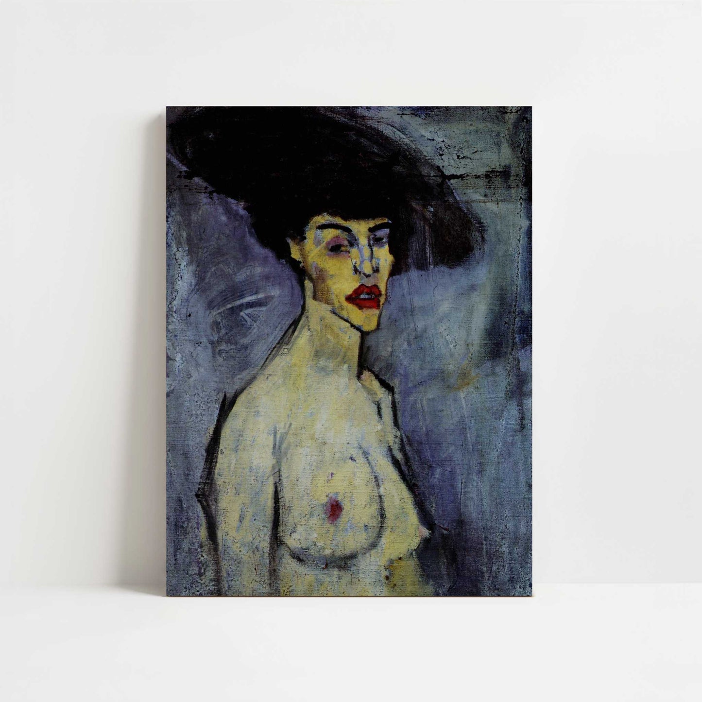 Female Nude with Hat (1907–8) by Amedeo Modigliani – Art Print - Unframed art print