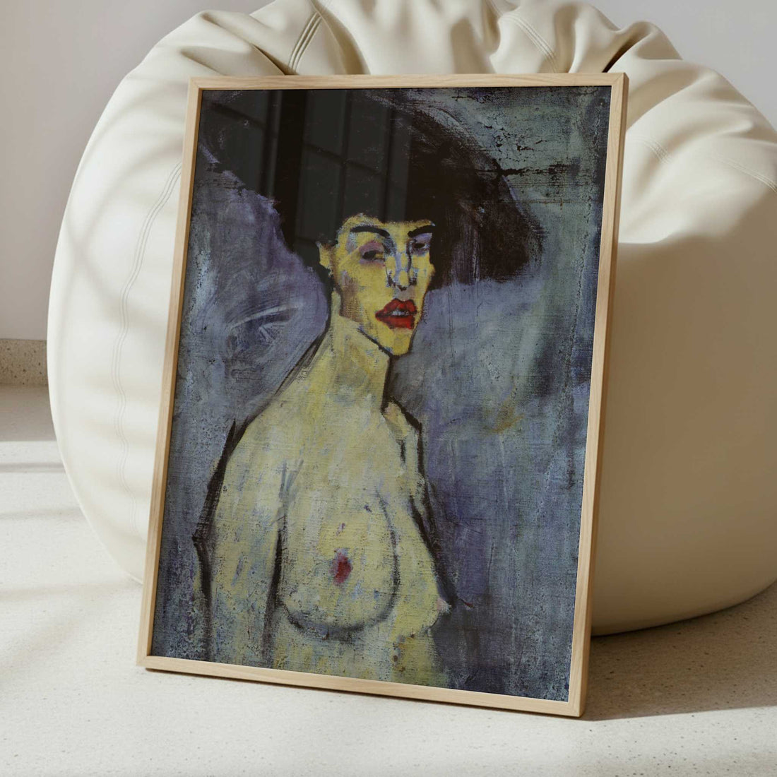Female Nude with Hat (1907–8) by Amedeo Modigliani – Art Print - Interior inspiration