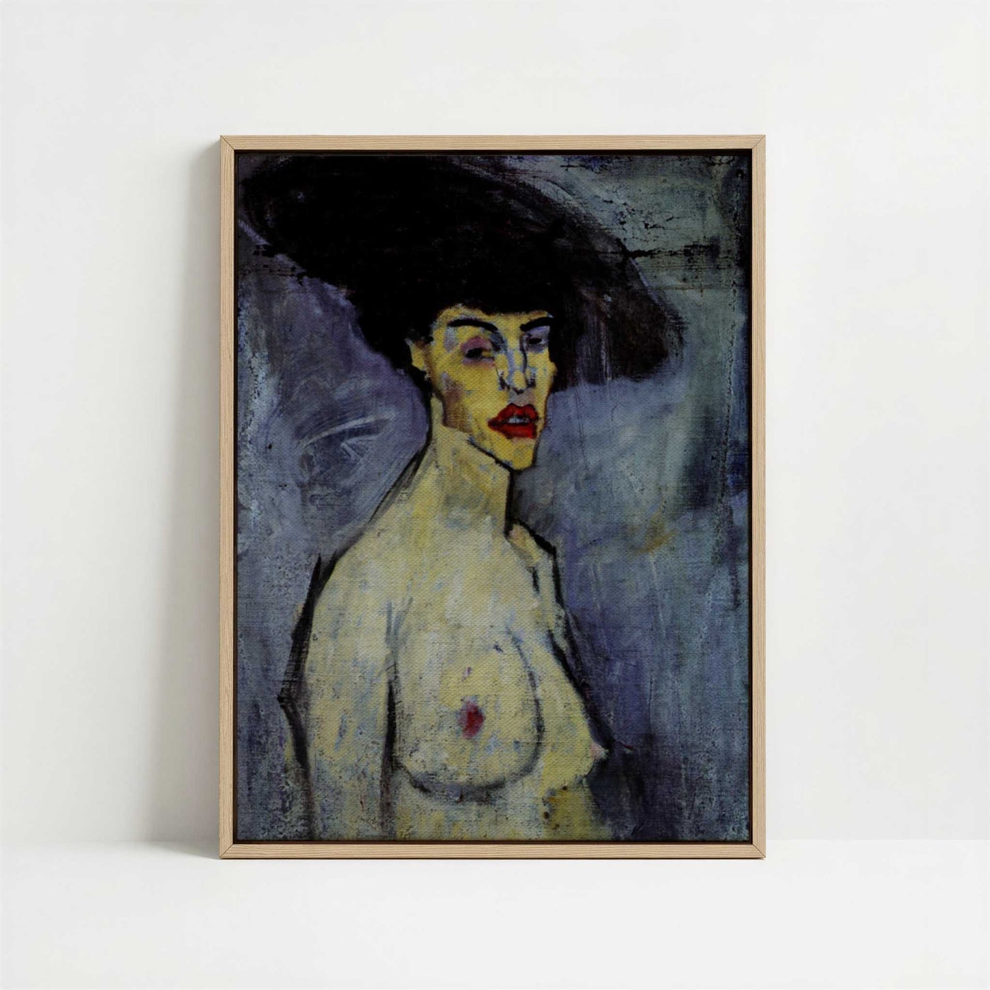 Framed Canvas - Framed canvas in oak color frame