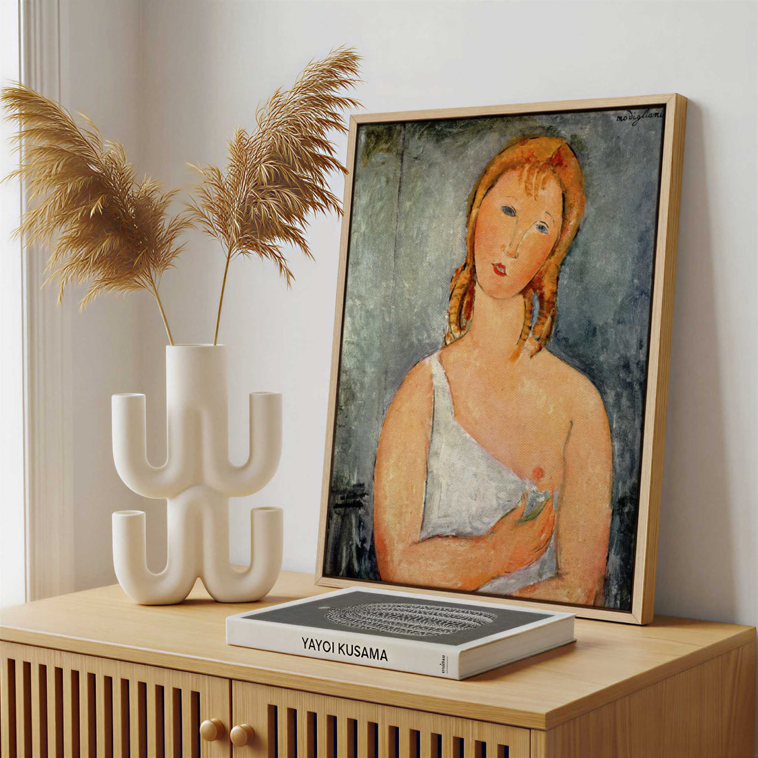 Framed Canvas - Framed canvas in a stylish interior setting