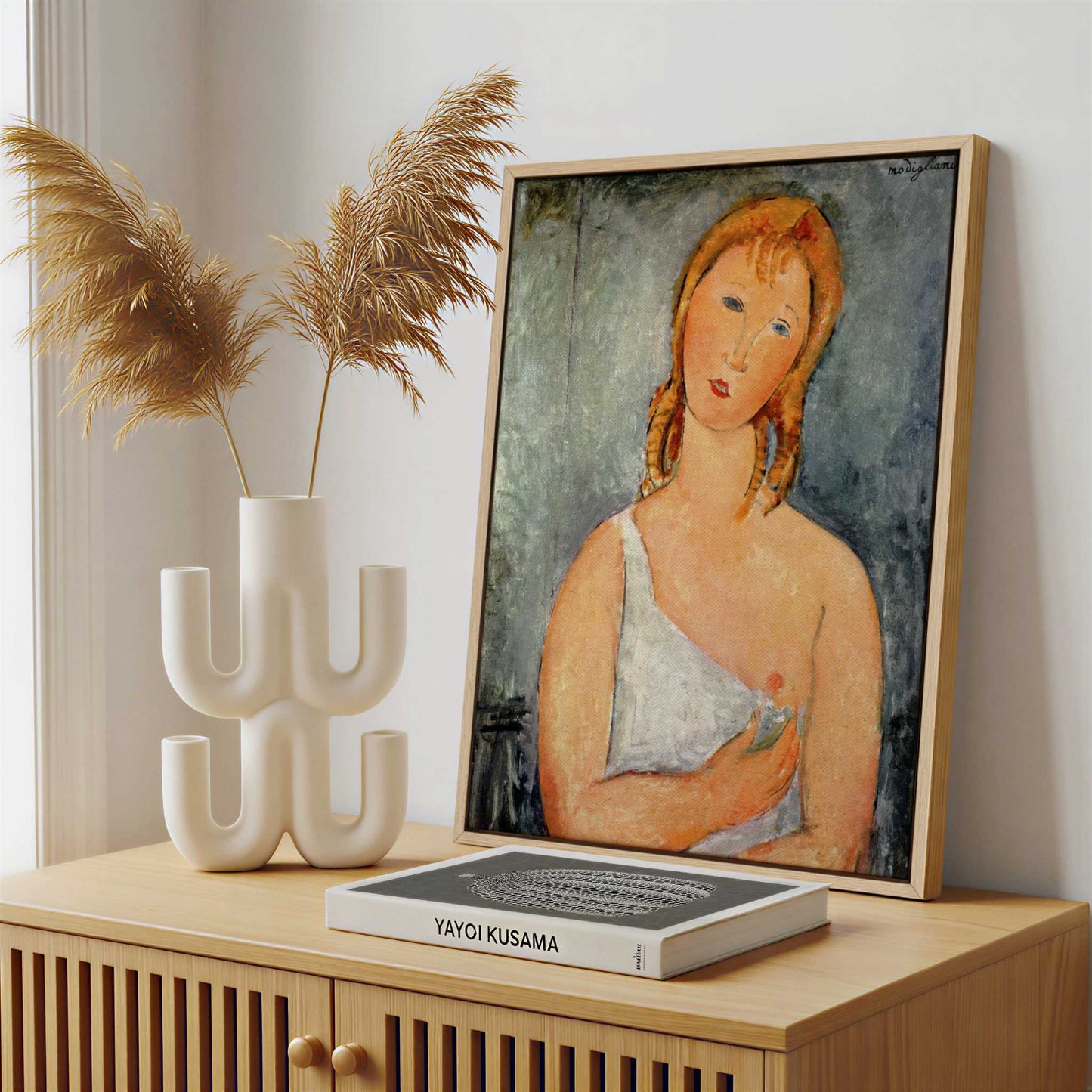 Framed Canvas - Framed canvas in a stylish interior setting