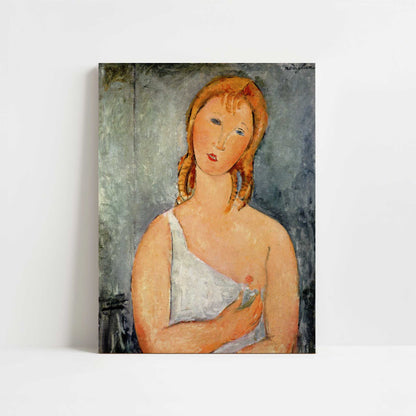 Girl in a White Chemise (1918) by Amedeo Modigliani – Art Print - Unframed art print