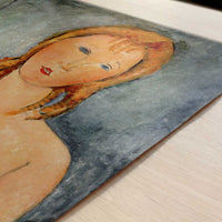 Girl in a White Chemise (1918) by Amedeo Modigliani – Art Print - Close-up detail of the art print