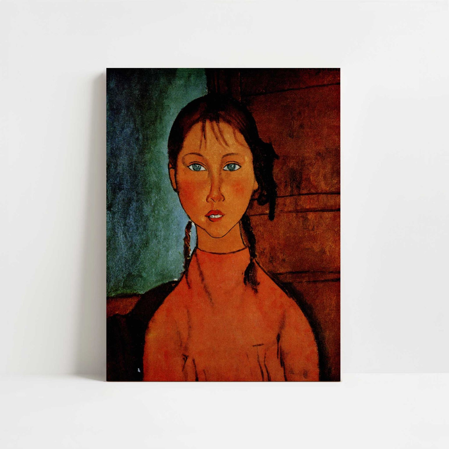 Girl with Braids (1918) by Amedeo Modigliani – Art Print - Unframed art print