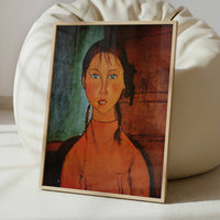 Girl with Braids (1918) by Amedeo Modigliani – Art Print - Interior inspiration