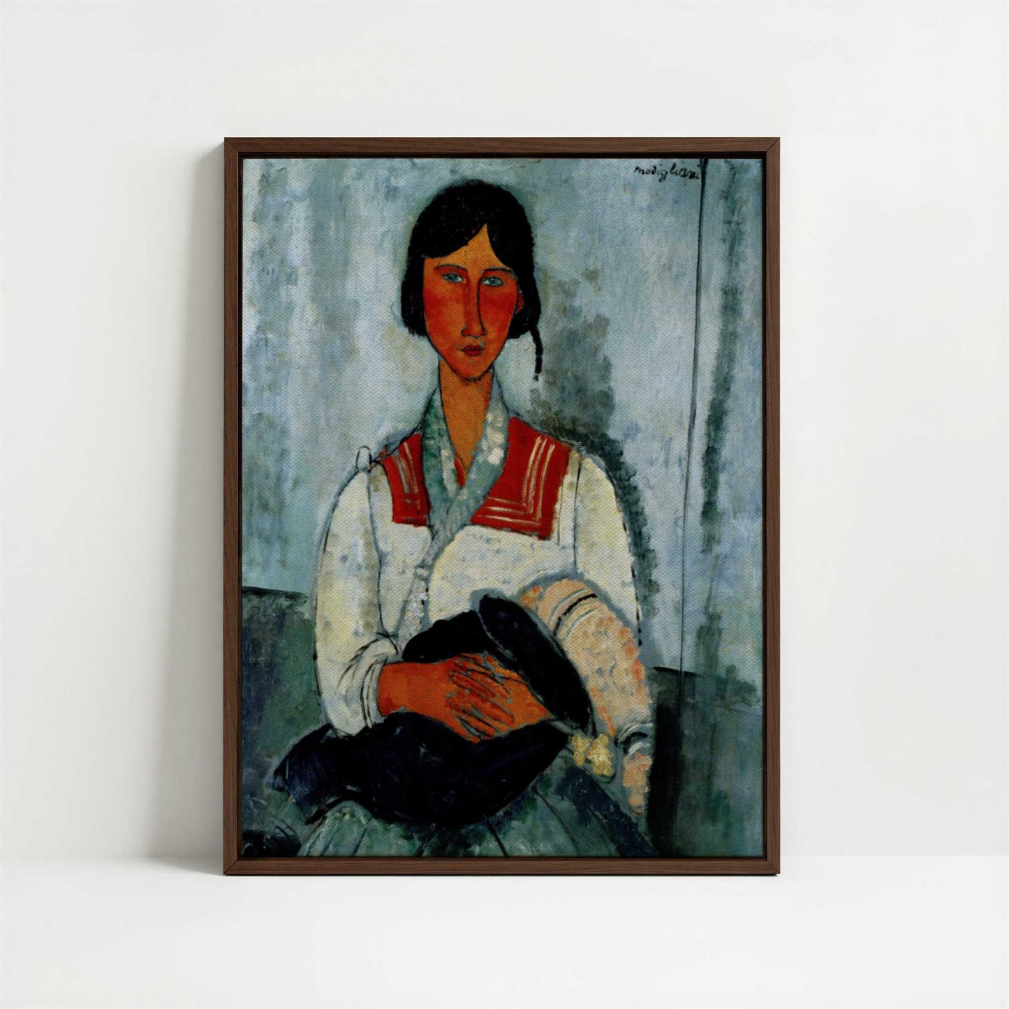 Framed Canvas - Framed canvas in dark wood color frame