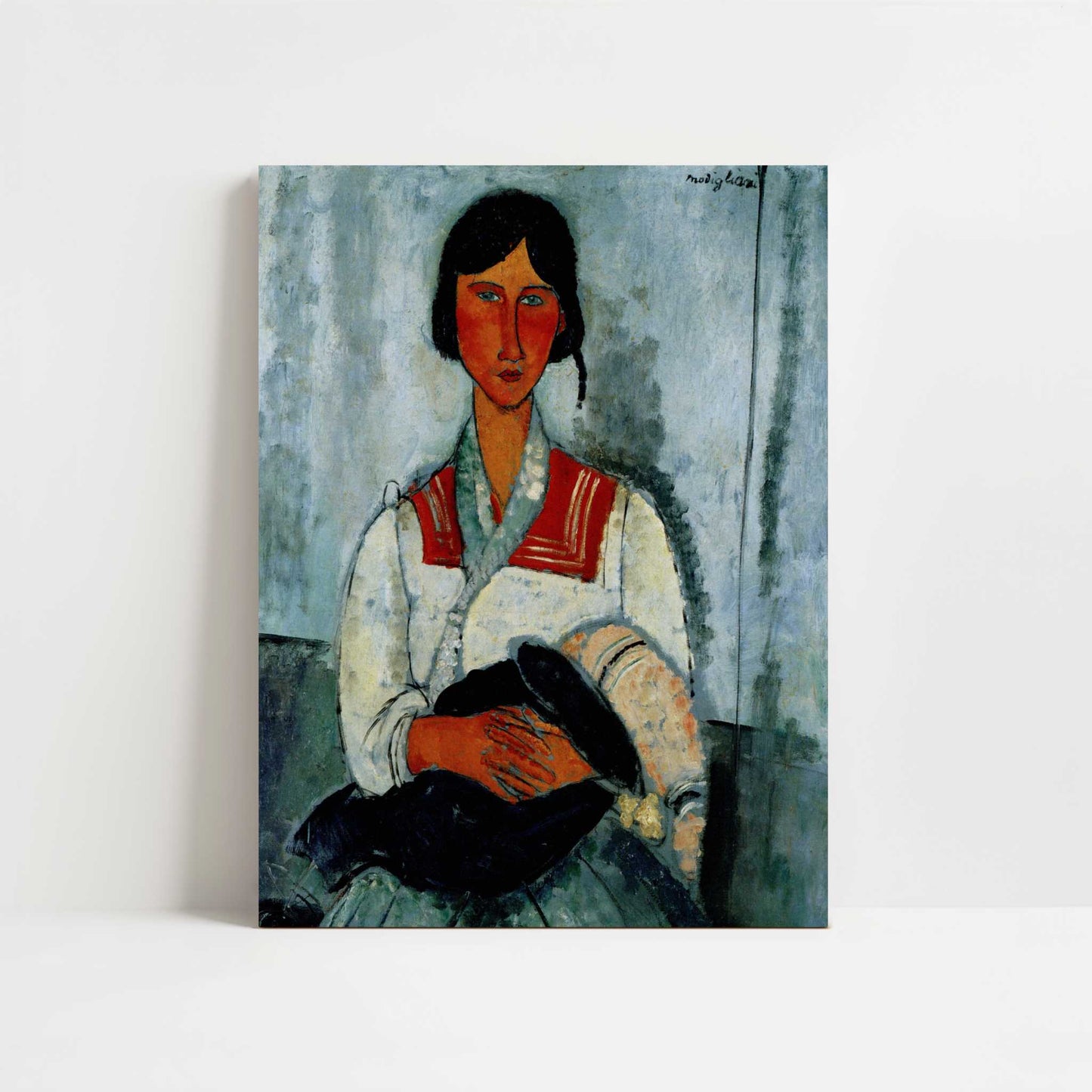 Gypsy Woman with Baby (1919) by Amedeo Modigliani – Art Print - Unframed art print