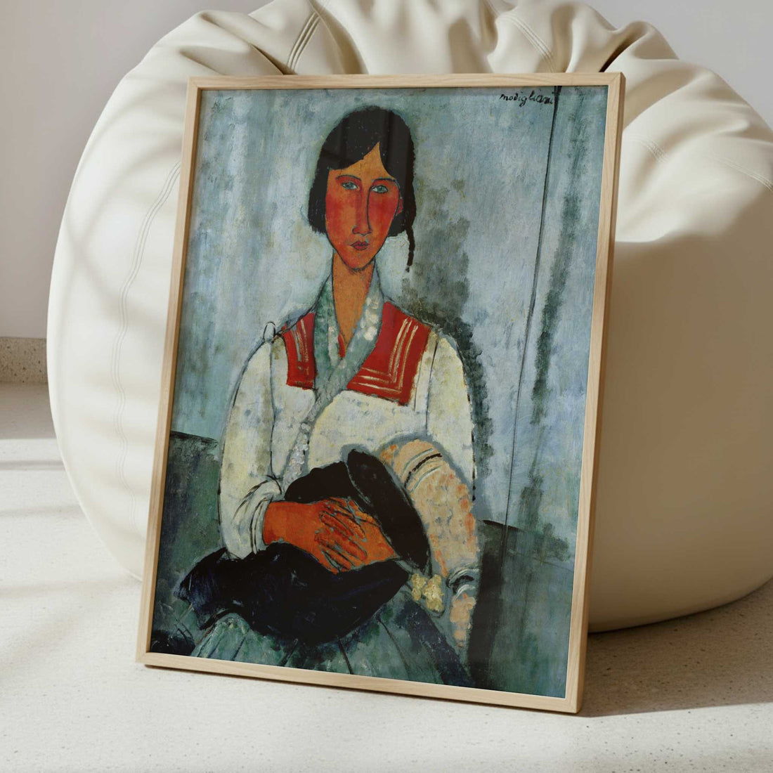 Gypsy Woman with Baby (1919) by Amedeo Modigliani – Art Print - Interior inspiration