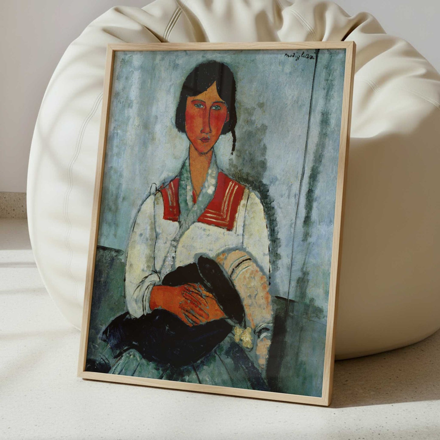 Gypsy Woman with Baby (1919) by Amedeo Modigliani – Art Print - Interior inspiration