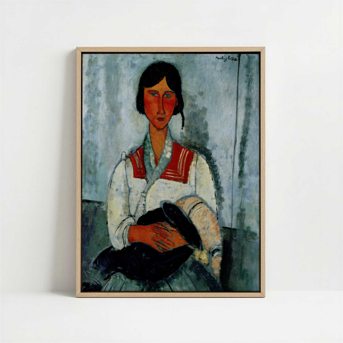 Framed Canvas - Framed canvas in oak color frame