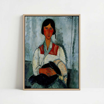 Framed Canvas - Framed canvas in oak color frame