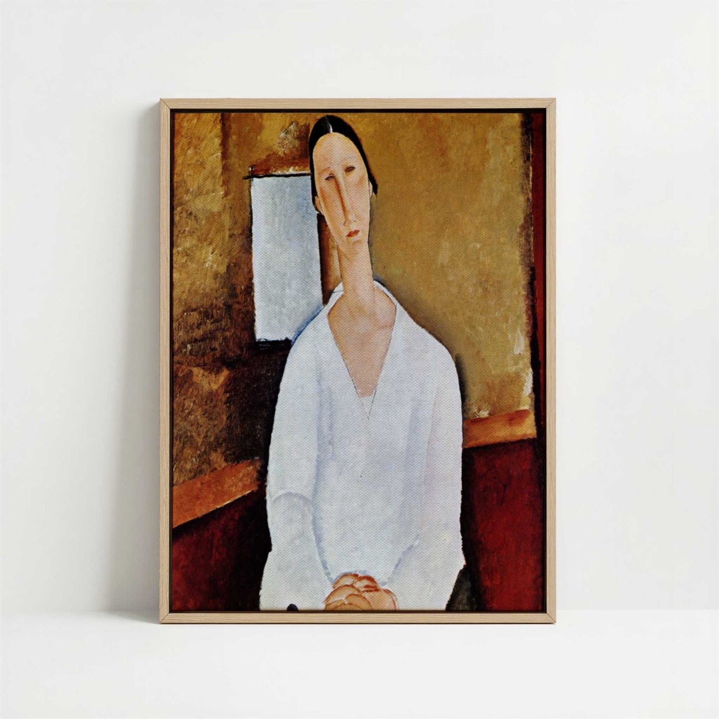 Framed Canvas - Framed canvas in oak color frame