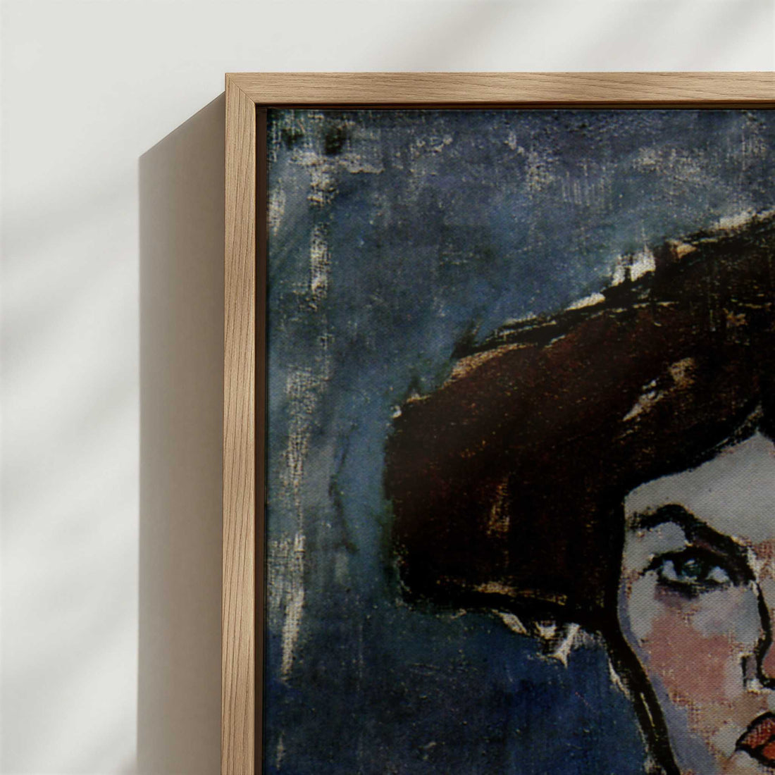 Framed Canvas - Close-up detail and texture of the framed canvas