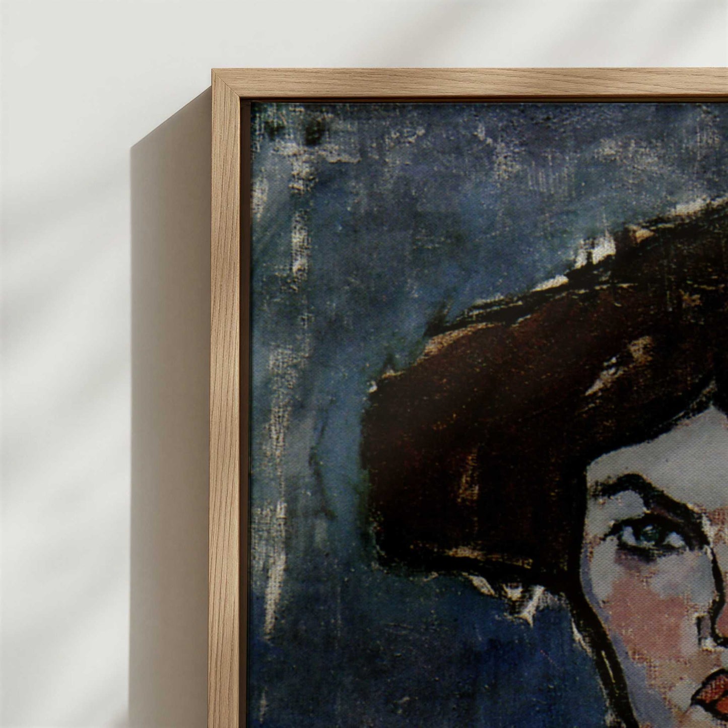 Framed Canvas - Close-up detail and texture of the framed canvas