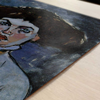 Head of a Young Woman (1908) by Amedeo Modigliani – Art Print - Close-up detail of the art print