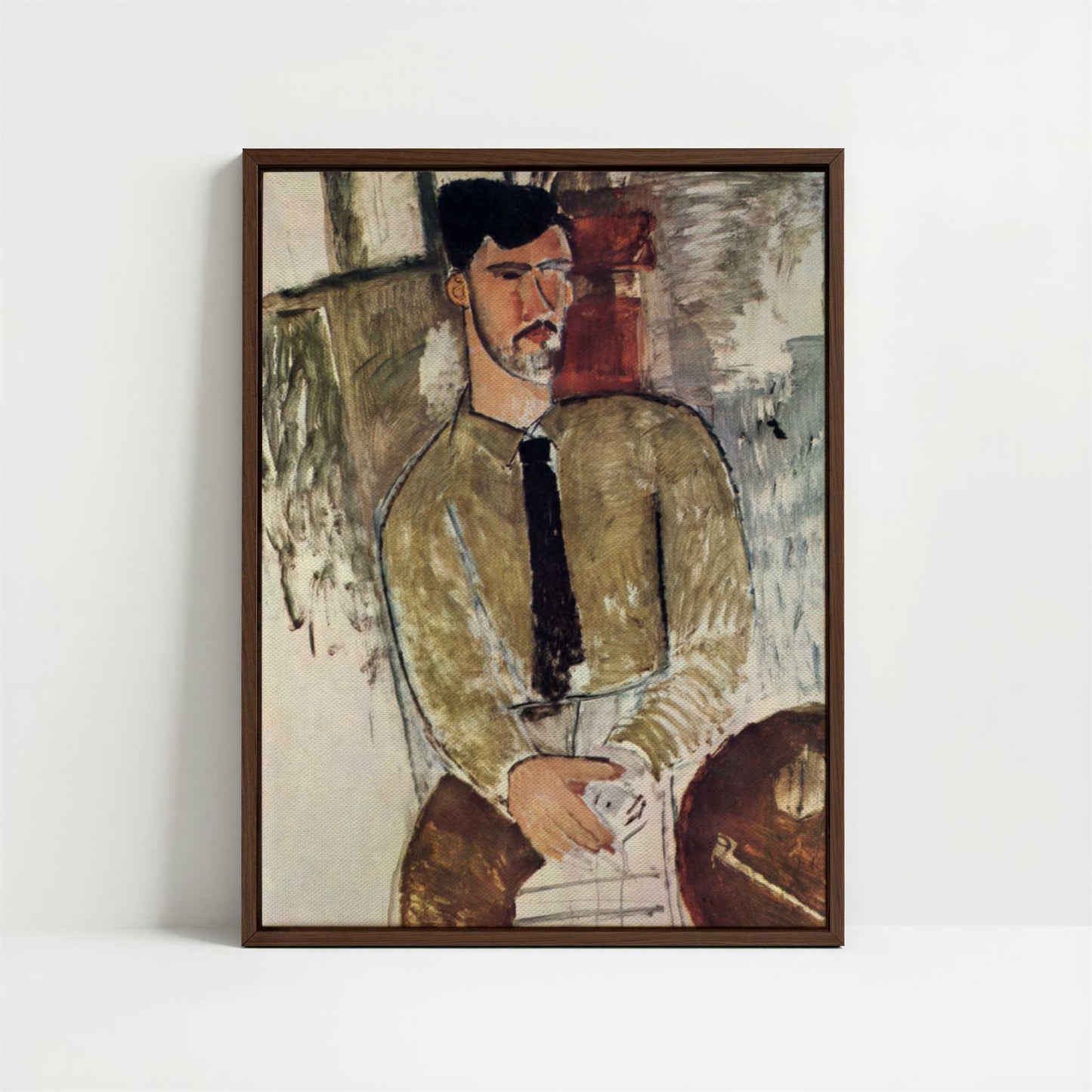Framed Canvas - Framed canvas in dark wood color frame