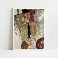Henri Laurens Seated (c.1915) by Amedeo Modigliani – Art Print - Art print in white frame