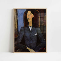 Jean Cocteau (1916) by Amedeo Modigliani – Art Print - Art print in oak frame