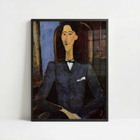 Jean Cocteau (1916) by Amedeo Modigliani – Art Print - Art print in black frame