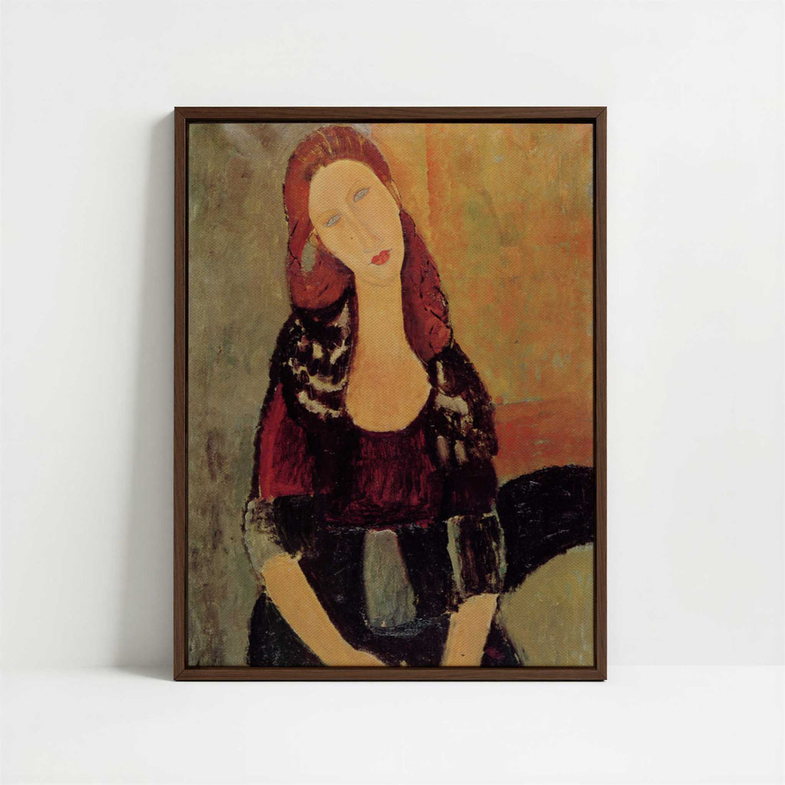 Framed Canvas - Framed canvas in dark wood color frame