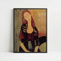 Jeanne Hébuterne (1918) by Amedeo Modigliani – Art Print - Art print in black frame