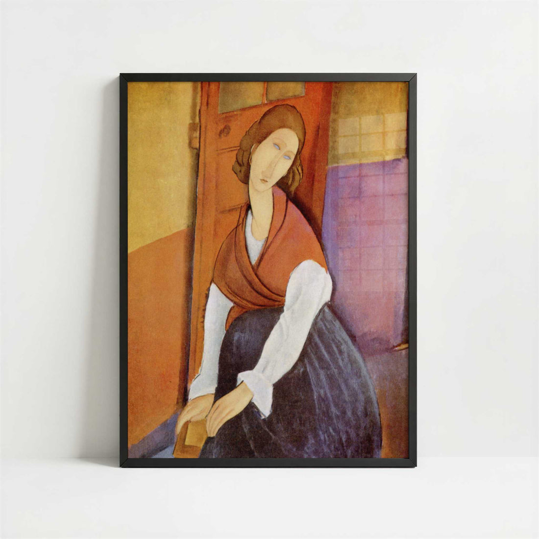 Jeanne Hébuterne (1919) by Amedeo Modigliani – Art Print - Art print in black frame