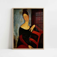 Jeanne Hébuterne, The Artist's Wife (1919) by Amedeo Modigliani – Art Print - Art print in oak frame