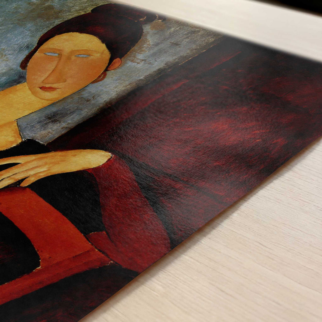 Jeanne Hébuterne, The Artist's Wife (1919) by Amedeo Modigliani – Art Print - Close-up detail of the art print