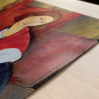 Jeanne Hébuterne, Door in Background (1919-20) by Modigliani – Art Print - Close-up detail of the art print