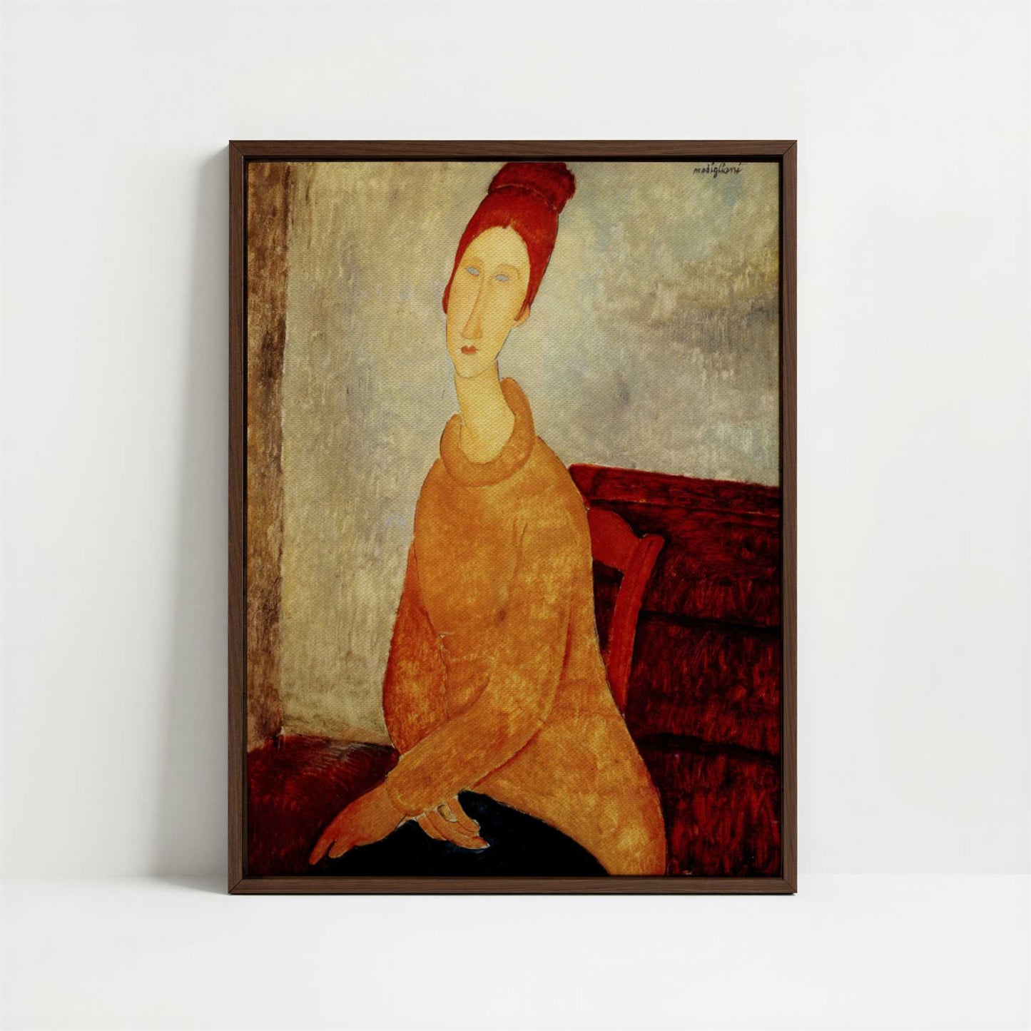 Framed Canvas - Framed canvas in dark wood color frame