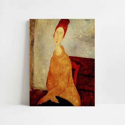 Jeanne Hébuterne in a Yellow Jumper (1918-19) by Amedeo Modigliani – Art Print - Unframed art print