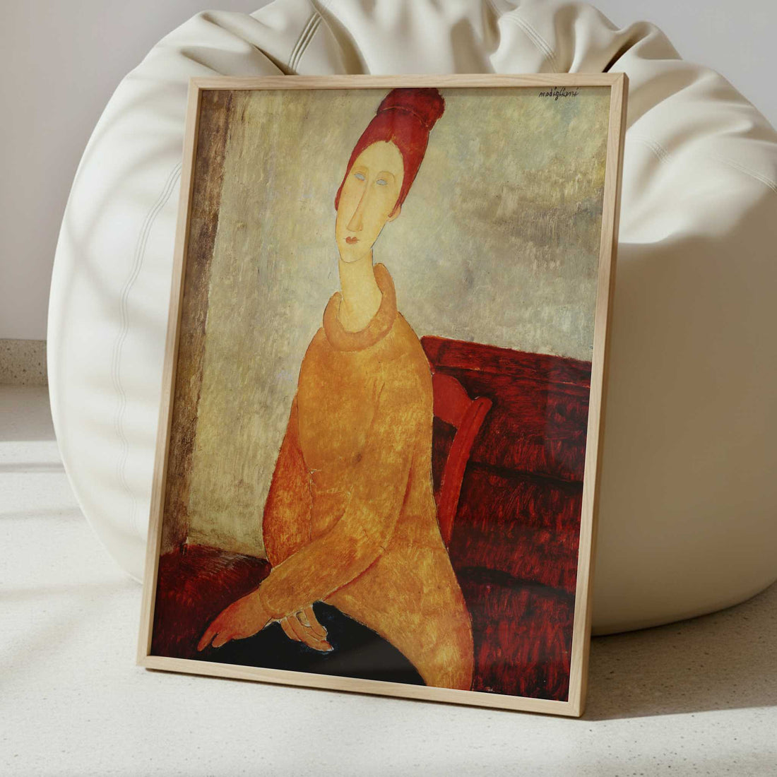 Jeanne Hébuterne in a Yellow Jumper (1918-19) by Amedeo Modigliani – Art Print - Interior inspiration