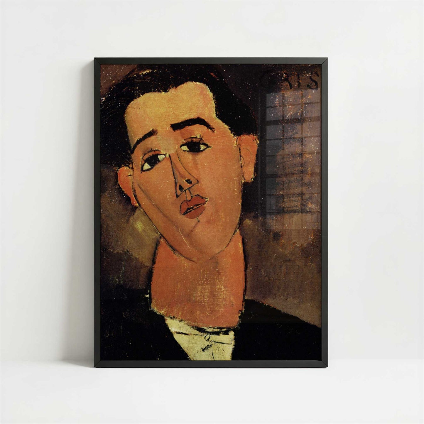 Juan Gris (1915) by Amedeo Modigliani – Art Print - Art print in black frame