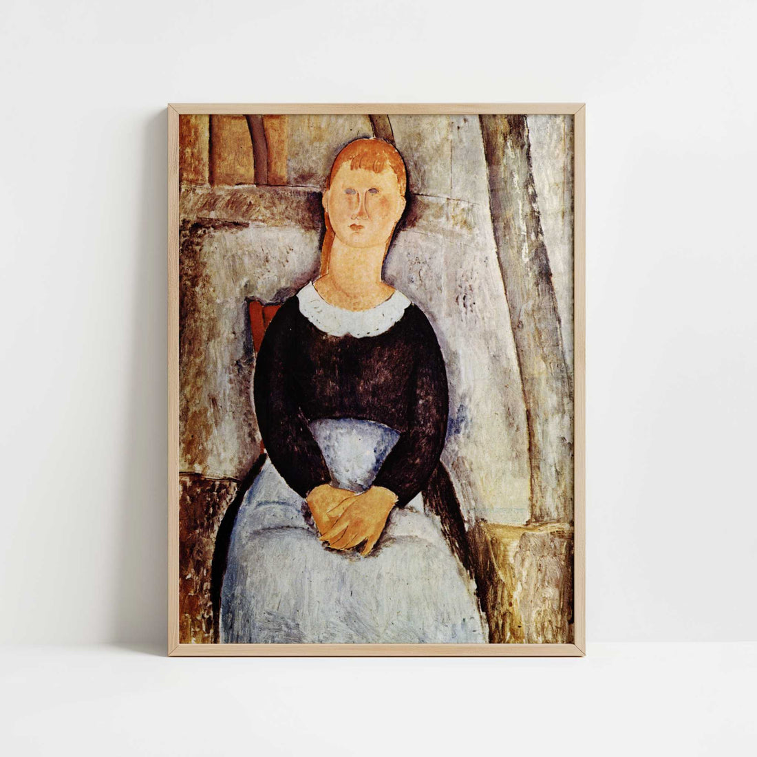 La Jolie Epiciere (1918) by Amedeo Modigliani – Art Print - Art print in oak frame